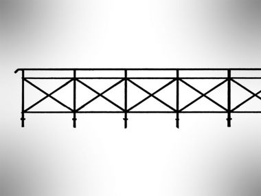 Geländer für Brücken, 84 cm, H0