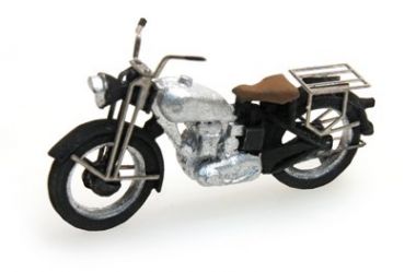 Motorrad Triumph Silber, 1:87 Fertigmodell aus Resin, lackiert