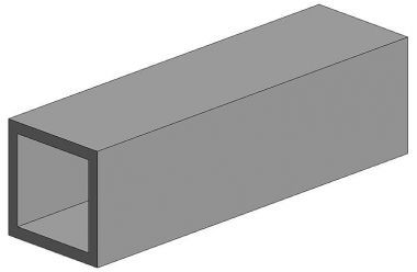 Quadratrohr, 35 cm lang, 4,8 mm Kantenl.-3/16. 3 Stück