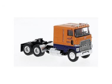 1/87 SCALE BREKINA HO FORD CLT 9000 IN GRAY WITH RED STRIPES BOGIE DRI