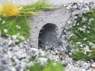 Wasserdurchlaß klein, Ziegel grau, 4 Stück